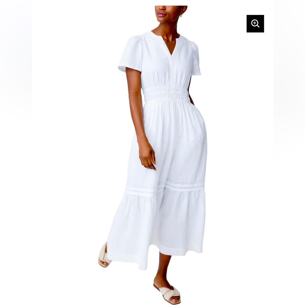 J McLaughlin Mei Dress, Midi, Solid White, Small